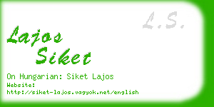 lajos siket business card